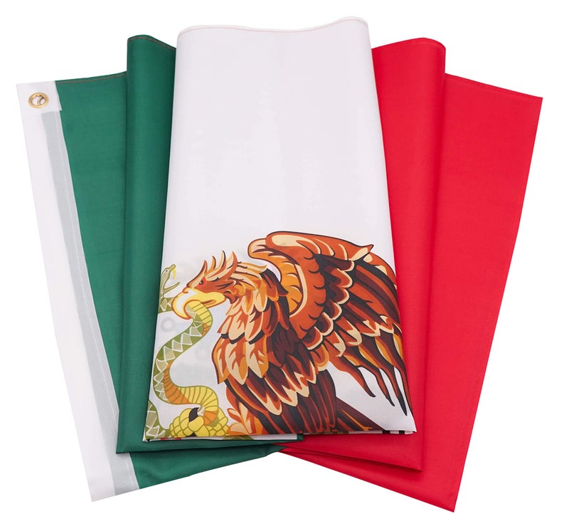 DANF FLAG DANF Mexico Flag 3x5 Ft - 100D Thicker Polyester - Mexican MX National Flags Double Stitched Quality 3 X 5 Feet with Brass Grommets Indoor Outdoor Use - Image 3